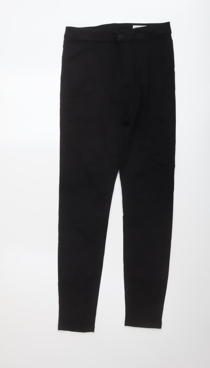 Marks and Spencer Womens Black Cotton Skinny Jeans Size 10 L27 in Regular Button