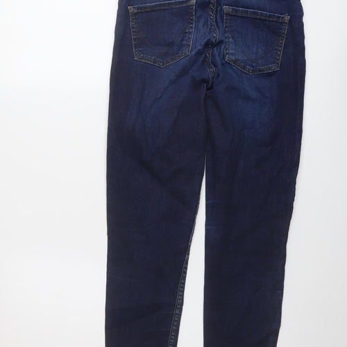 Oasis Womens Blue Cotton Skinny Jeans Size 8 L25 in Regular Button