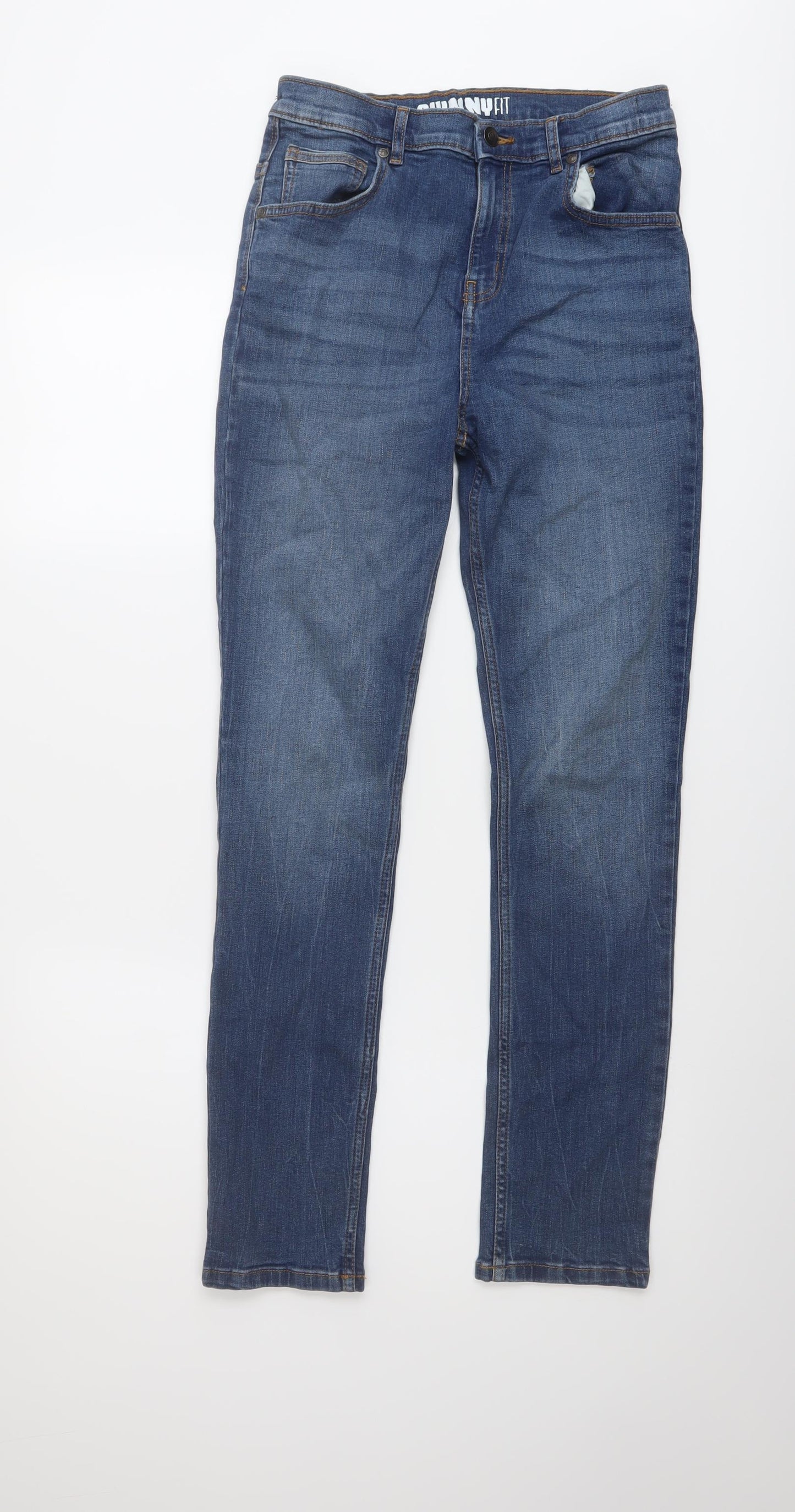 TU Boys Blue Cotton Skinny Jeans Size 14 Years Regular Button