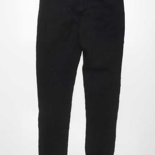 Topshop Womens Black Cotton Skinny Jeans Size 30 in L31 in Regular Button