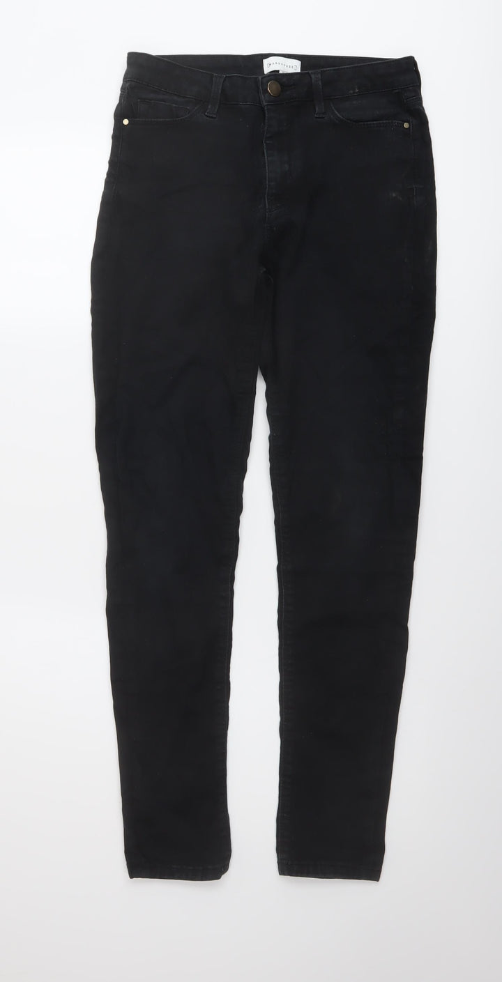 Warehouse Womens Black Cotton Skinny Jeans Size 10 L29 in Regular Button