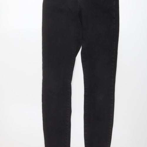 Denim & Co. Womens Black Cotton Skinny Jeans Size 12 L29 in Regular Button