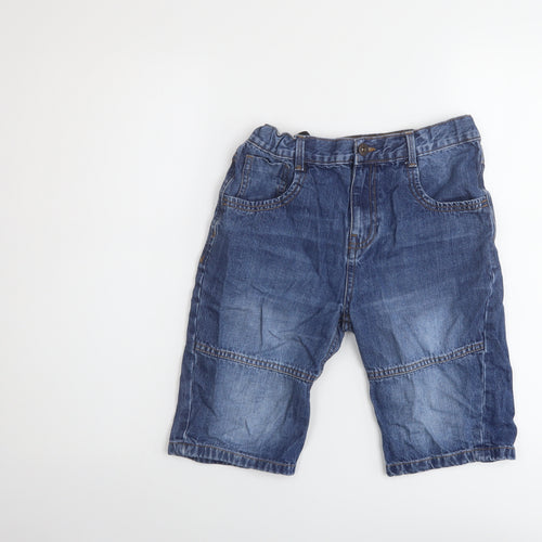 Marks and Spencer Boys Blue Cotton Bermuda Shorts Size 11-12 Years Regular Zip