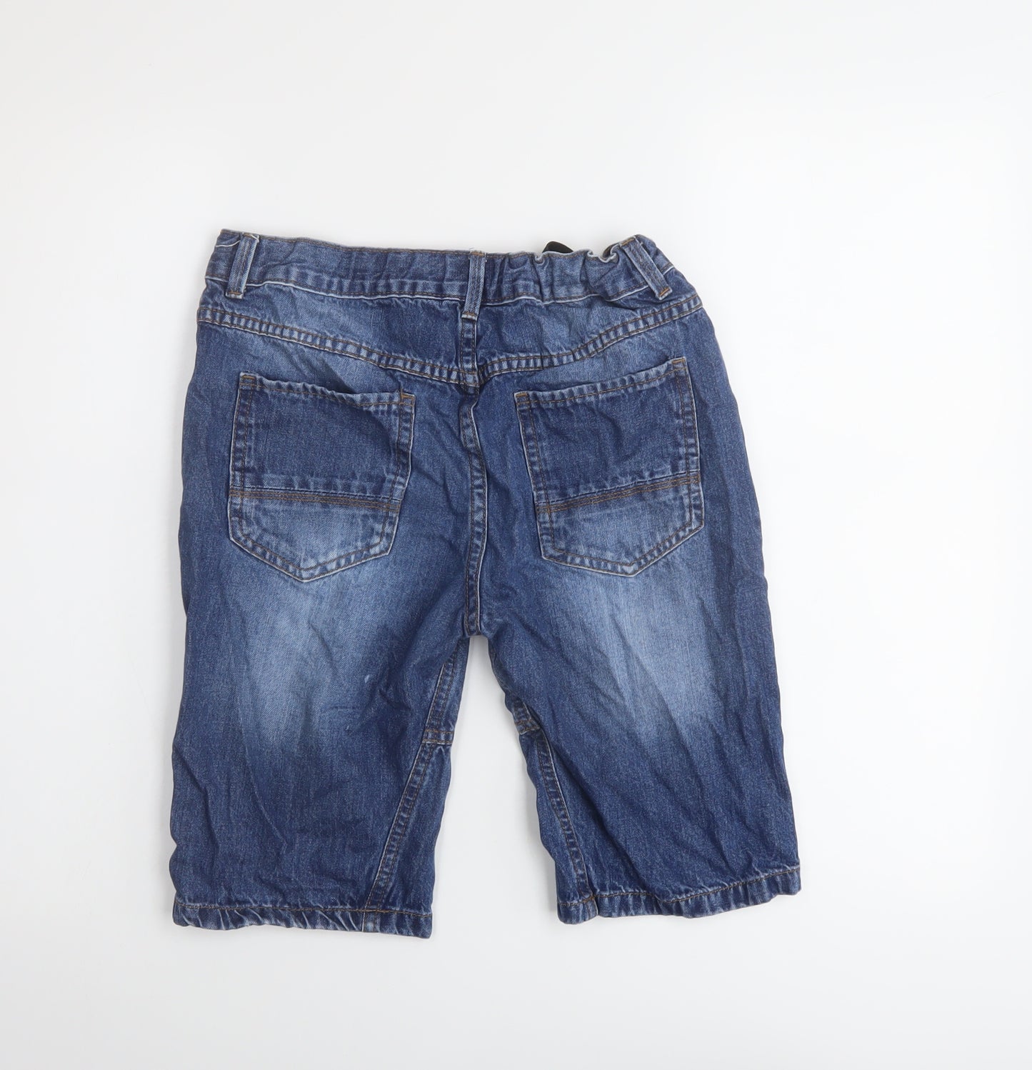 Marks and Spencer Boys Blue Cotton Bermuda Shorts Size 11-12 Years Regular Zip