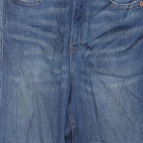 Marks and Spencer Womens Blue Cotton Straight Jeans Size 10 L27 in Regular Button