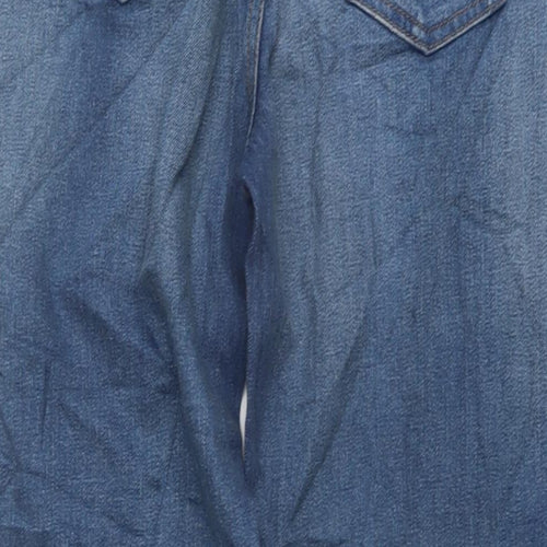 Marks and Spencer Womens Blue Cotton Straight Jeans Size 10 L27 in Regular Button