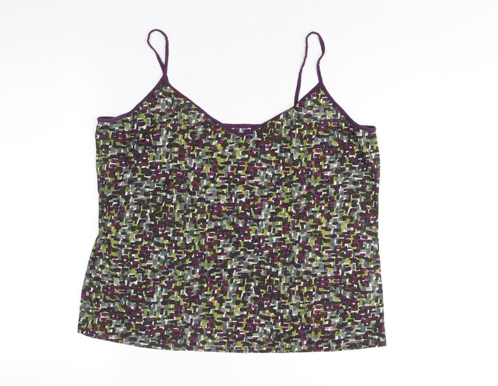 Per Una Womens Multicoloured Geometric Polyester Camisole Tank Size 22 V-Neck