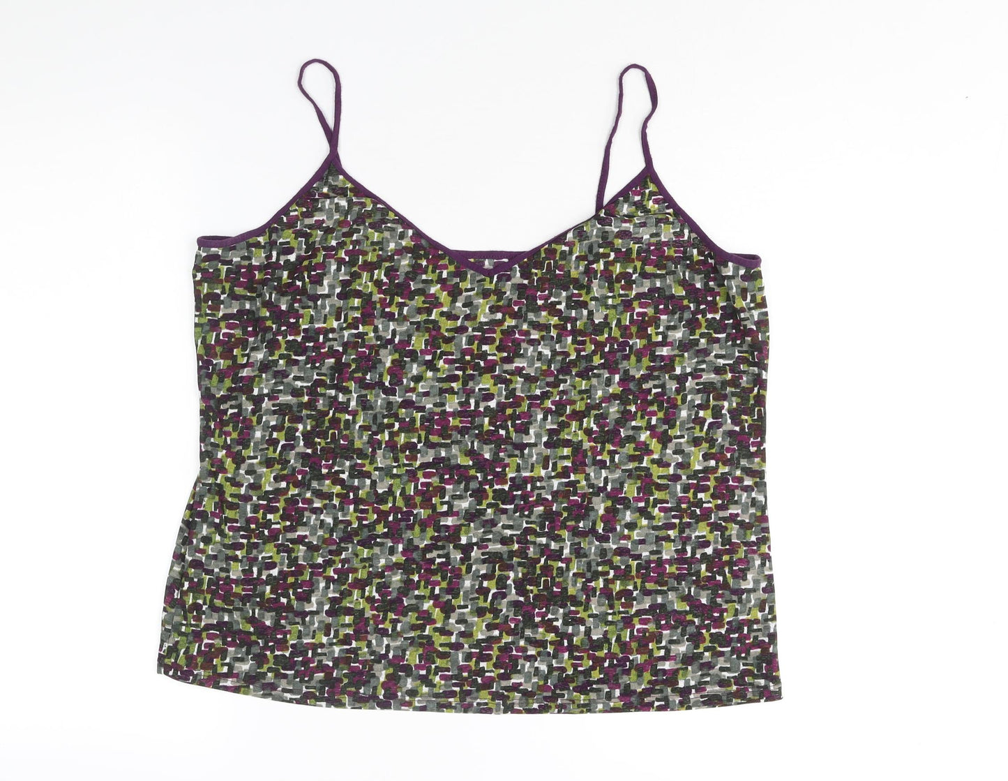 Per Una Womens Multicoloured Geometric Polyester Camisole Tank Size 22 V-Neck