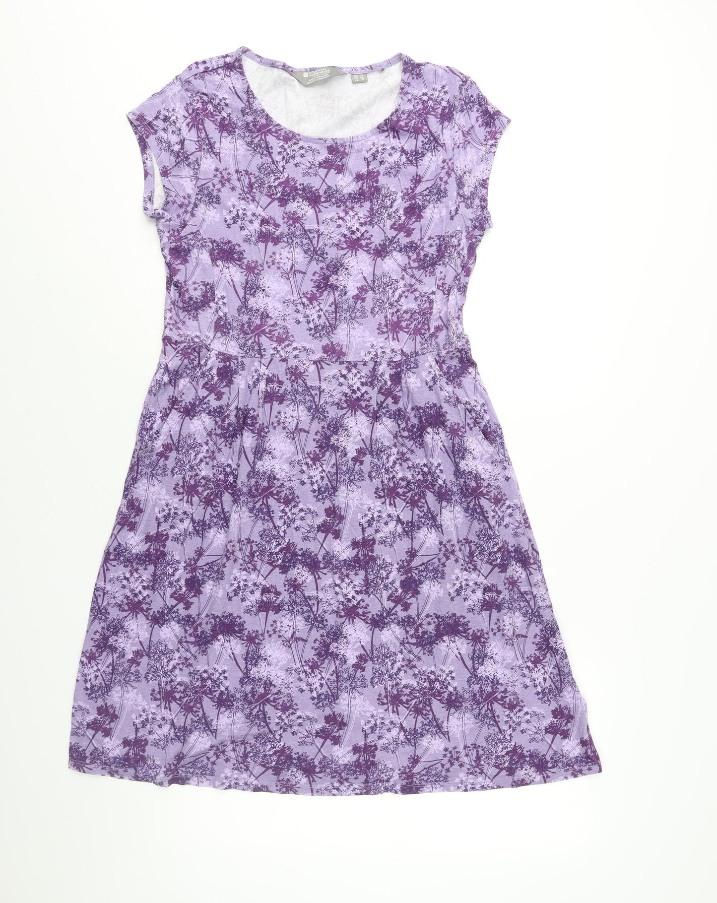 Mountain Warehouse Womens Purple Floral Cotton A-Line Size 14 Round Neck Pullover