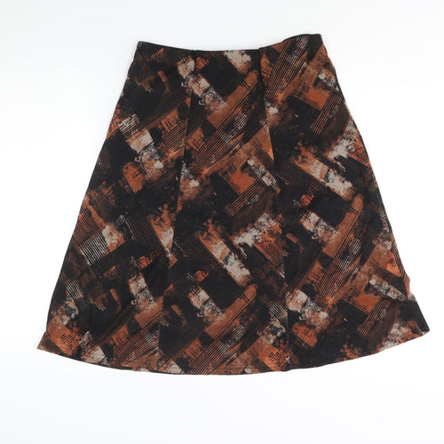 EWM Womens Multicoloured Geometric Polyester A-Line Skirt Size 30 in