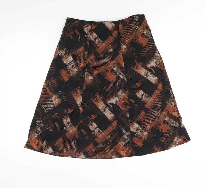 EWM Womens Multicoloured Geometric Polyester A-Line Skirt Size 30 in