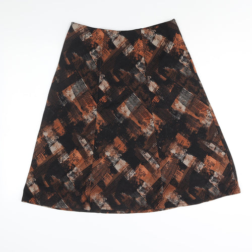 EWM Womens Multicoloured Geometric Polyester A-Line Skirt Size 30 in