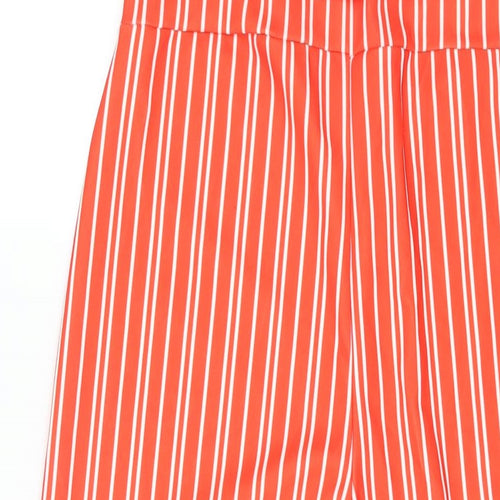 QED London Womens Red Striped Polyester Jumpsuit One-Piece Size 14 L22 in Pullover - Frill