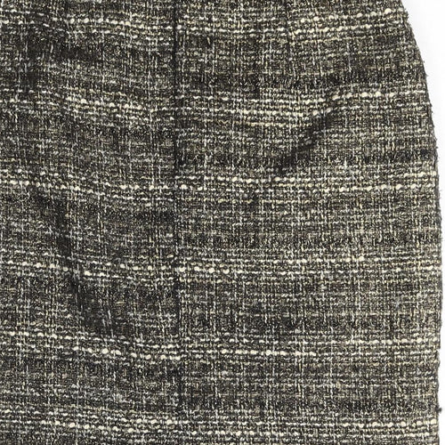 Pomodoro Womens Gold Acrylic Straight & Pencil Skirt Size 12 Zip