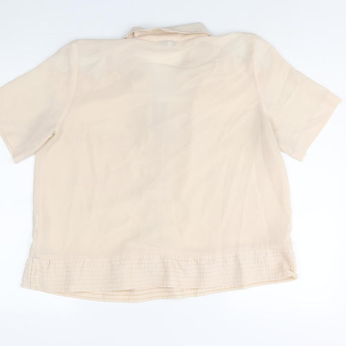 House of Fraser Womens Beige Polyester Basic Button-Up Size 14 Collared