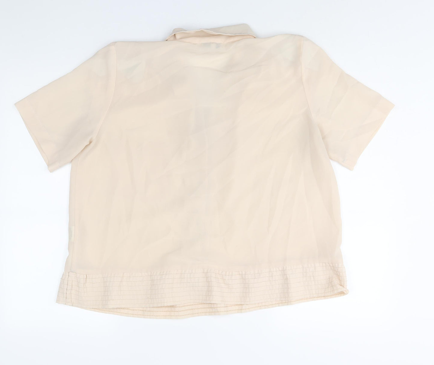 House of Fraser Womens Beige Polyester Basic Button-Up Size 14 Collared