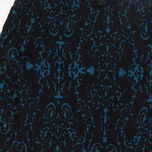 Arcadia Womens Blue Geometric Polyester Sheath Size 14 Round Neck Zip