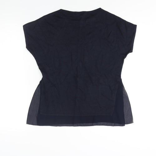 Warehouse Womens Blue Round Neck Polyester Pullover Jumper Size 8