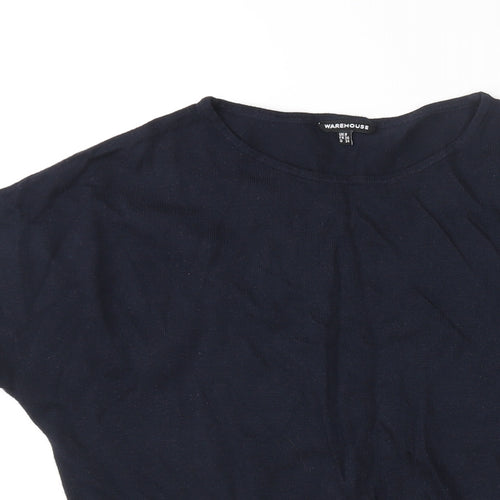 Warehouse Womens Blue Round Neck Polyester Pullover Jumper Size 8