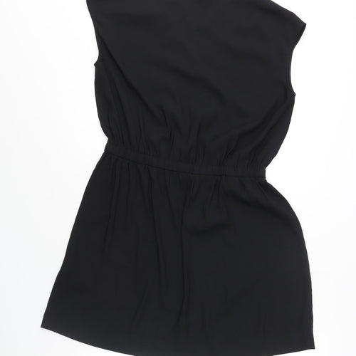 H&M Womens Black Polyester Shift Size 12 V-Neck Pullover