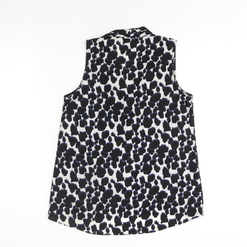 NEXT Womens Black Geometric Polyester Camisole Blouse Size 10 V-Neck