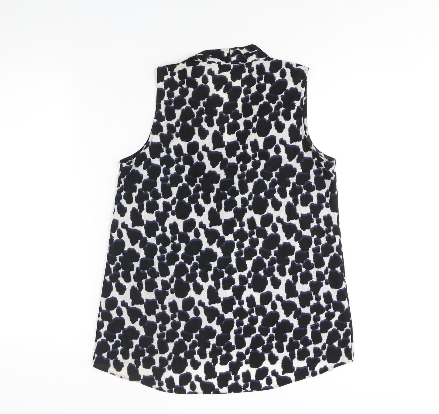NEXT Womens Black Geometric Polyester Camisole Blouse Size 10 V-Neck
