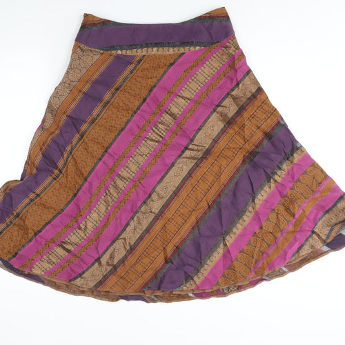 Kaliko Womens Multicoloured Geometric Polyamide A-Line Skirt Size 12 Zip