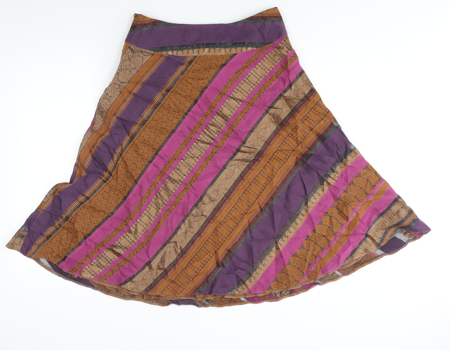 Kaliko Womens Multicoloured Geometric Polyamide A-Line Skirt Size 12 Zip