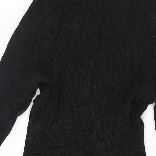 Zara Womens Black Acrylic A-Line Size S Collared Pullover