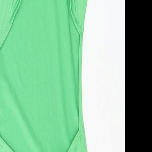 PRETTYLITTLETHING Womens Green Polyester Bodycon Size 6 Round Neck Pullover - Back Cut Out