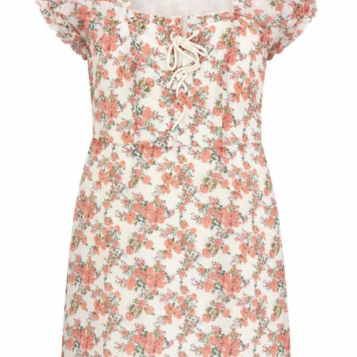 Nasty Gal Womens Multicoloured Floral Polyester Shift Size 14 Sweetheart Zip - Lace Up Detail