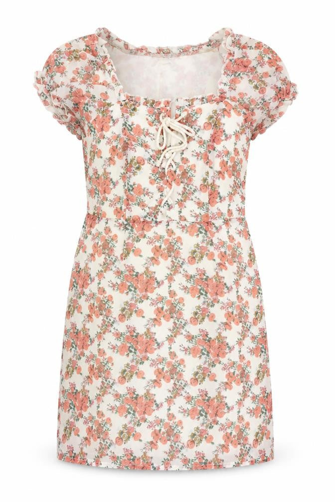 Nasty Gal Womens Multicoloured Floral Polyester Shift Size 14 Sweetheart Zip - Lace Up Detail