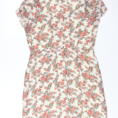 Nasty Gal Womens Multicoloured Floral Polyester Shift Size 14 Sweetheart Zip - Lace Up Detail