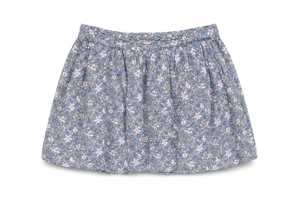 Indigo Womens Grey Floral Viscose A-Line Skirt Size 12
