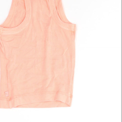 Marks and Spencer Womens Pink Cotton Basic Tank Size XS Round Neck