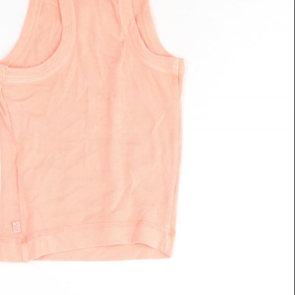 Marks and Spencer Womens Pink Cotton Basic Tank Size XS Round Neck