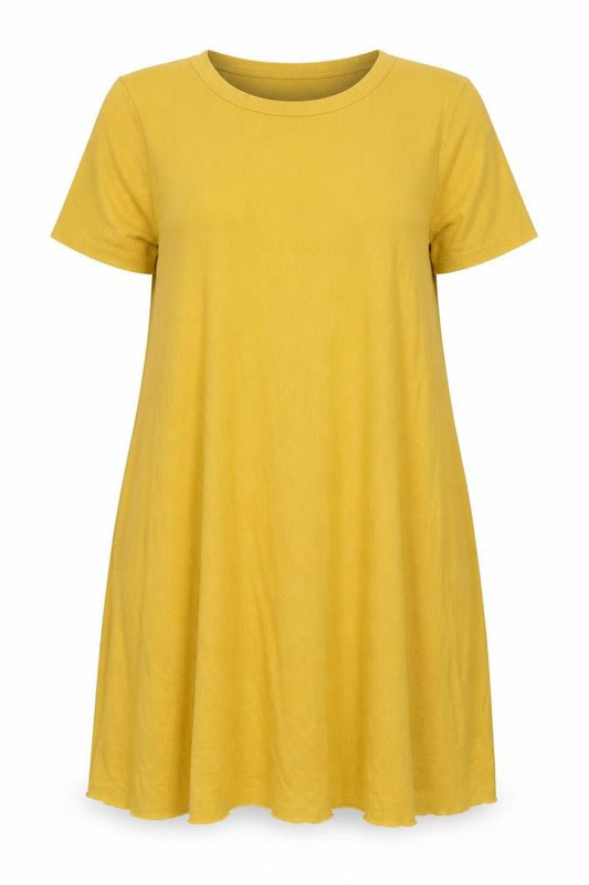 Front view of New Look women’s yellow polyester a-line, size UK 22, round neck pullover