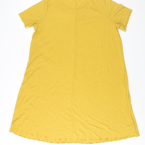 New Look Womens Yellow Polyester A-Line Size 22 Round Neck Pullover