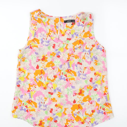 Oasis Womens Multicoloured Floral Polyester Camisole Blouse Size 12 Scoop Neck