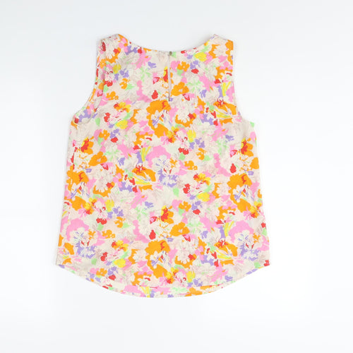 Oasis Womens Multicoloured Floral Polyester Camisole Blouse Size 12 Scoop Neck