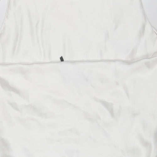 Zara Womens White Polyester A-Line Size M Square Neck Pullover - Crossback