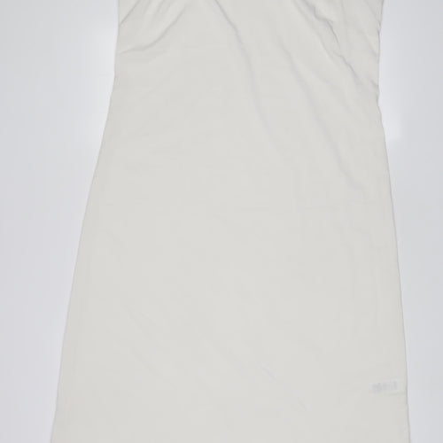 Marks and Spencer Womens White Polyester Tank Dress Size 14 V-Neck Pullover