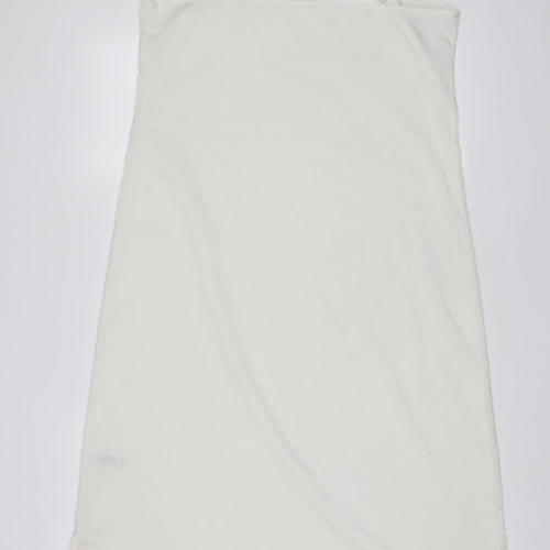 Marks and Spencer Womens White Polyester Tank Dress Size 14 V-Neck Pullover
