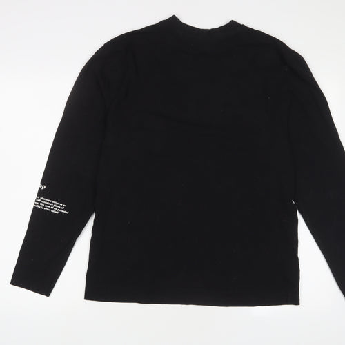 COLLUSION Mens Black Cotton T-Shirt Size S Crew Neck