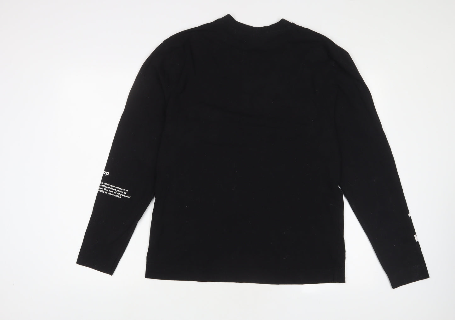 COLLUSION Mens Black Cotton T-Shirt Size S Crew Neck
