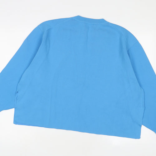 COS Womens Blue Round Neck Cotton Pullover Jumper Size L