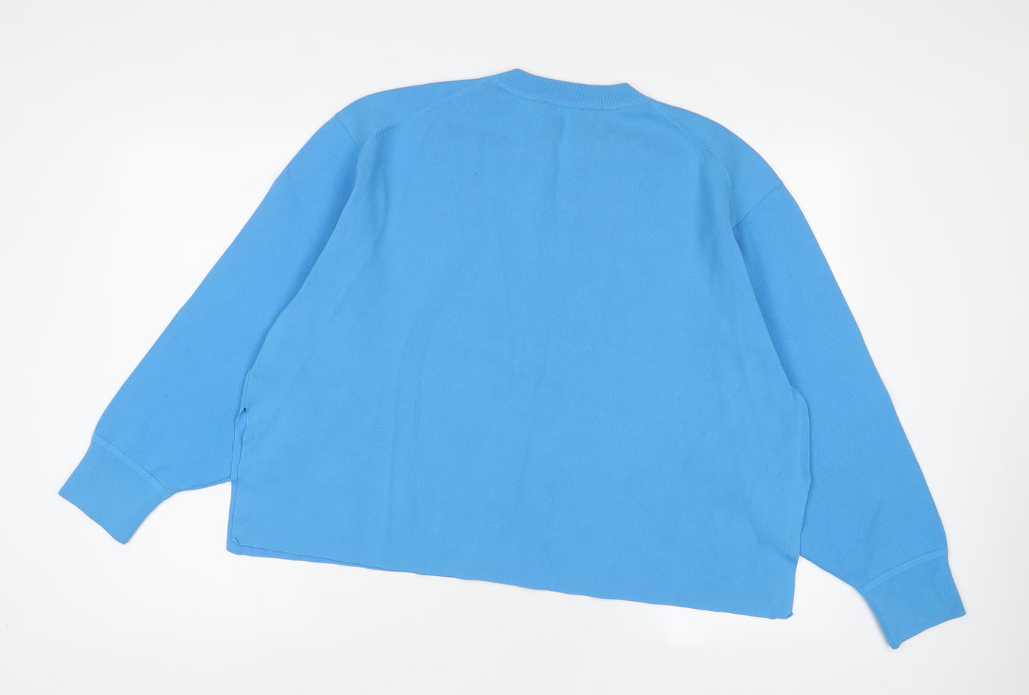 COS Womens Blue Round Neck Cotton Pullover Jumper Size L