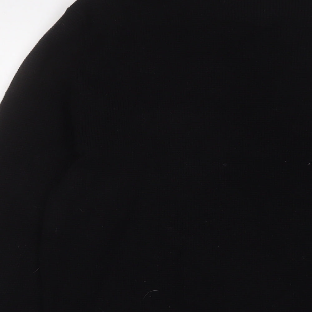 NEXT Mens Black Collared Cotton Pullover Jumper Size XL Long Sleeve