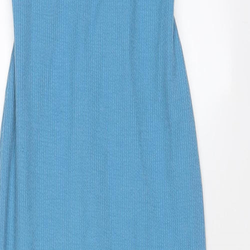 PRETTYLITTLETHING Womens Blue Polyester A-Line Size 8 Halter Pullover - Cut out