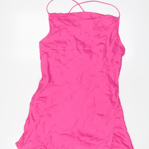 Zara Womens Pink Viscose A-Line Size M Square Neck Pullover